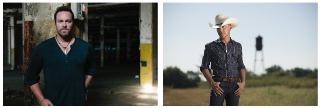 Lee Brice (Photo by Ryan Smith) and Justin Moore (Photo by J. Meyers)